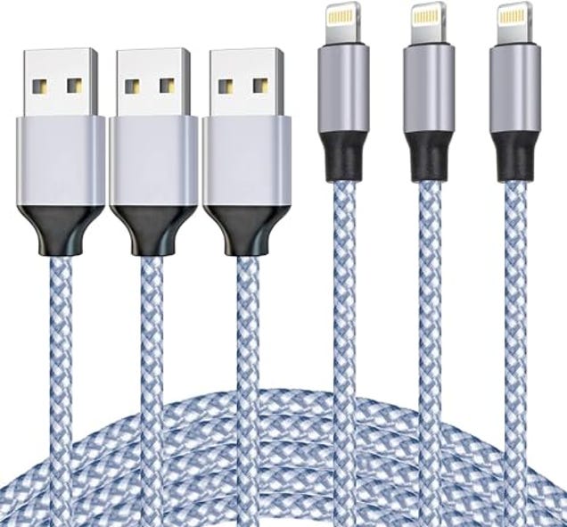 DAZHWA iPhone Charger 3pack 6ft [MFi Certified] Best New Nylon Braided USB-A to Lightning Cable Cell Phone Fast Charger Cord Compatible with iPhone14/13/12/11Pro Max/XS/XR/X/8/7/iPad More, Now 20% Off