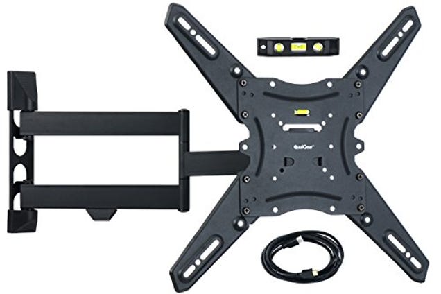 QualGear Qg-TM-021-Blk Universal Ultra Slim Low Profile Articulating Wall Mounting Kit for Most 23-Inch to 47-Inch and Some 55-Inch Led TVs, Now 90.1% Off