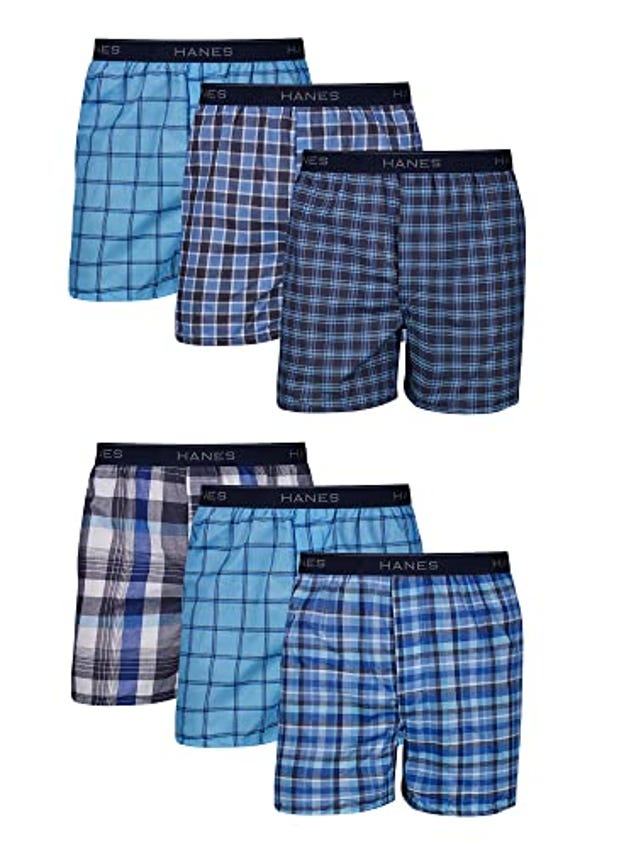 Hanes Men Hanes Men's Tagless Boxers with Exposed Waistband, Now 13% Off