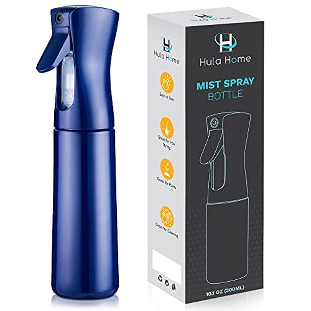 Hula Home Continuous Spray Bottle for Hair (10.1oz/300ml) Empty Ultra Fine Plastic Water Mist Sprayer, Now 53% Off