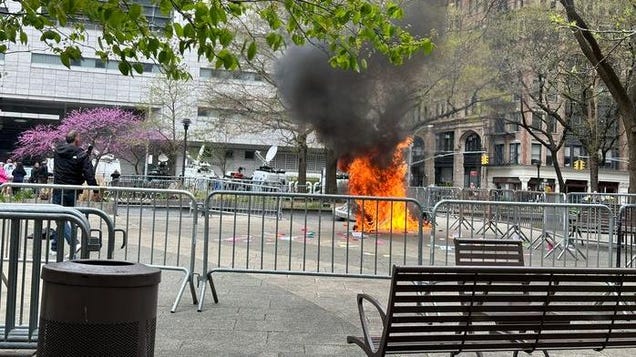 Trigger Warning: Man Sets Himself On Fire Outside Of Courthouse Where Trump Is On Trial