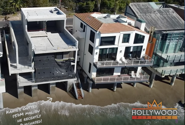 Kanye's $57 Million Malibu Home Is Completely Abandoned, And Looks Like a Parking Lot?