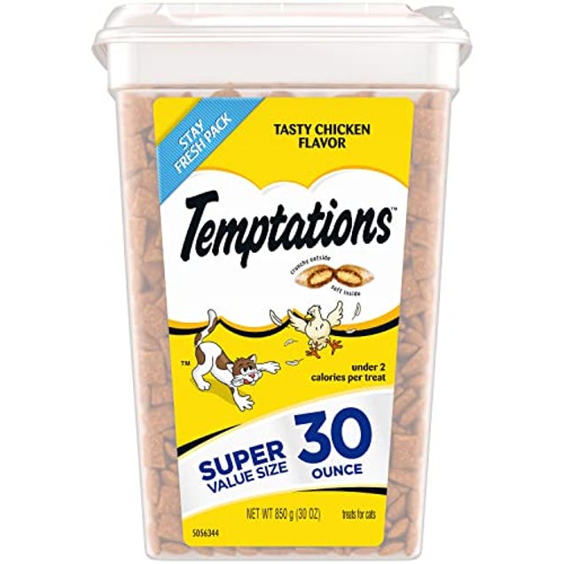 TEMPTATIONS Classic Crunchy and Soft Cat Treats Tasty Chicken Flavor, Now 10% Off