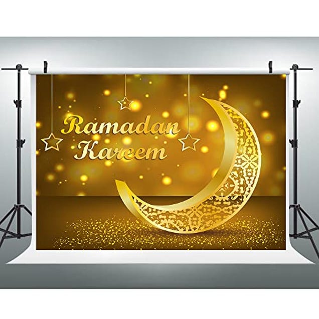 EOALOR EOA 5(W) x3(H) FT Golden Ramadan Kareem Photography Backdrop for Islamic Party, Now 92.02% Off