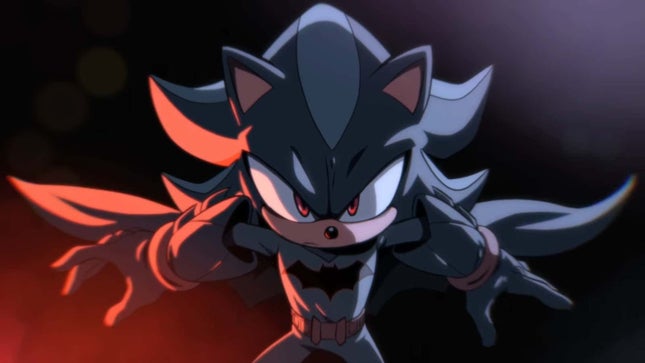 Sombra vestida como Batman.