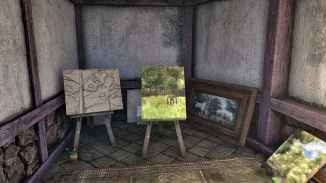 O portal de pintura mágica em um pincel com morte no esquecimento remasterizado.