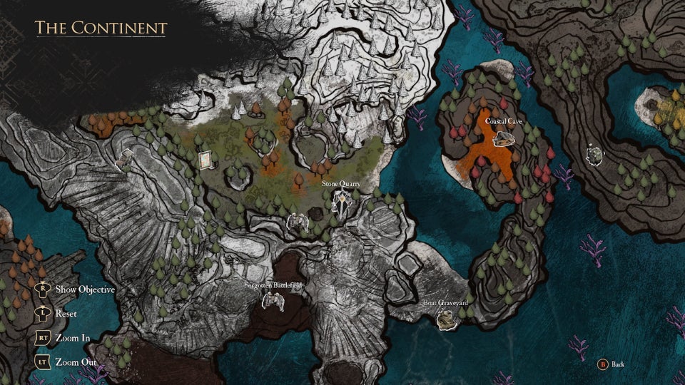 A screenshot of the map in the cleared tools shows the location of the stone digging.