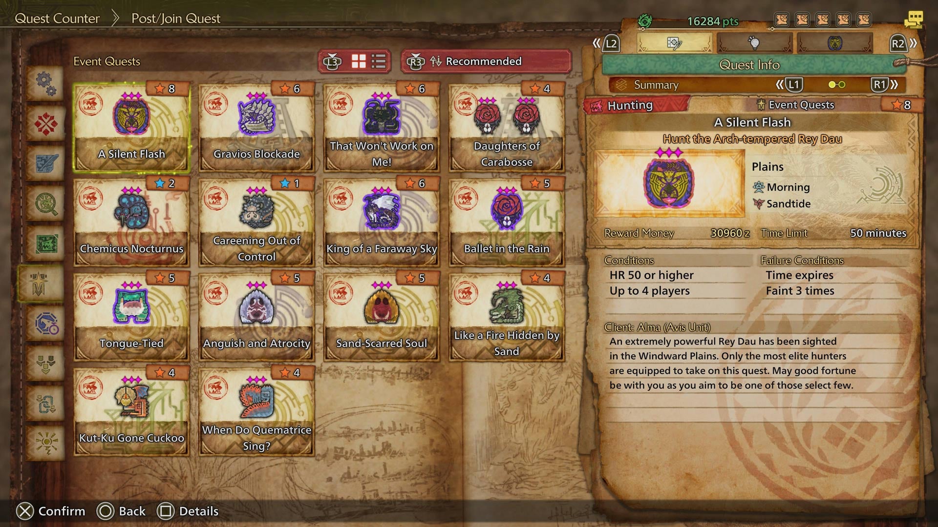 Summary screen of the Silent Flash event.