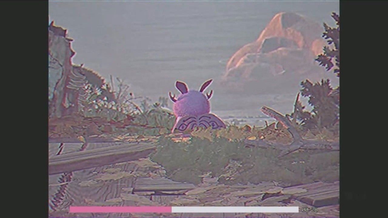 The moth girl turned her back to the camera.