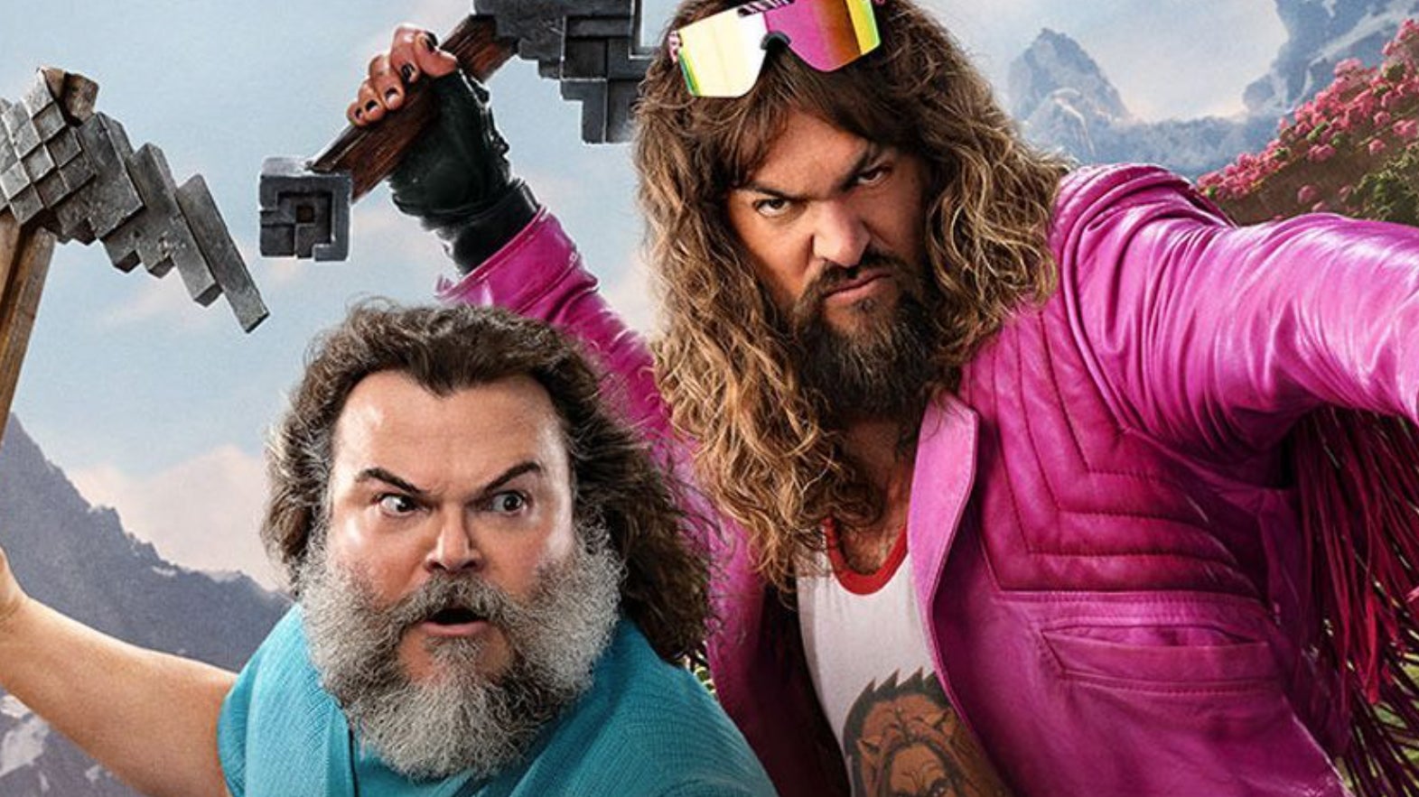 Jack Black and Jason Mamo appears in Minecraft movie poster.