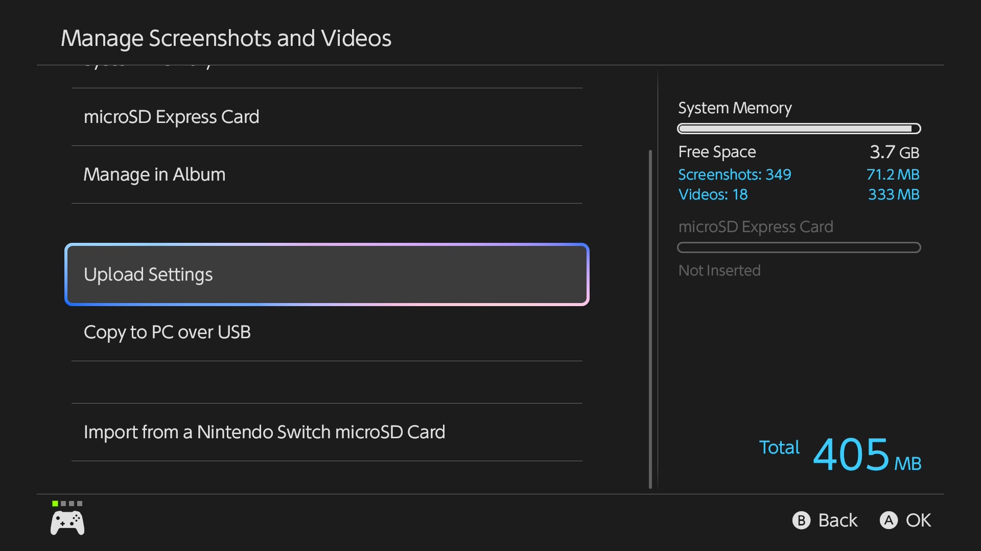 تُظهر لقطة شاشة إعدادات تحميل Switch 2.