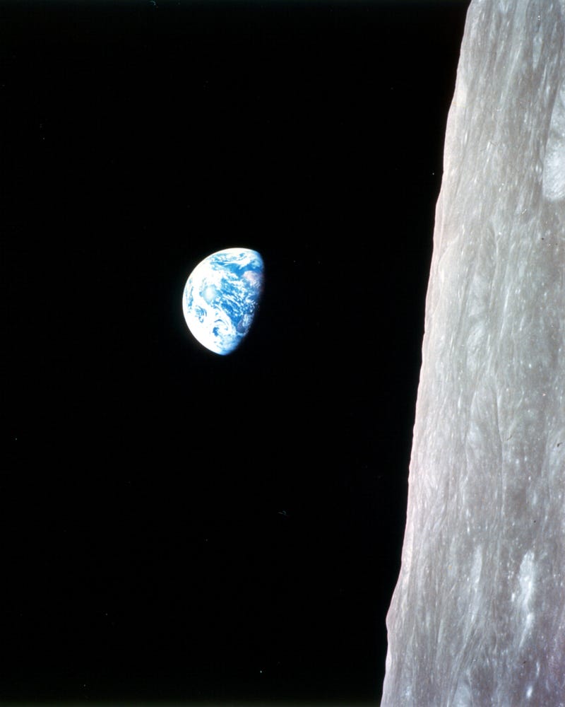 Below the moon. Earthrise 1968.